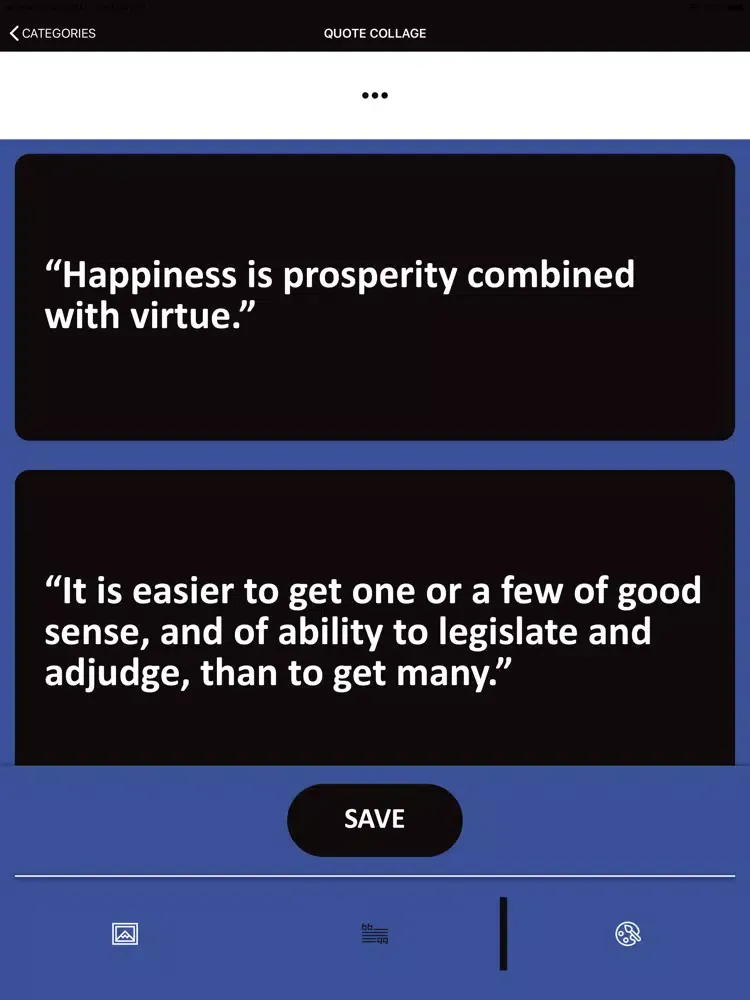 Tangkapan skrin Aristotle Wisdom iPad 