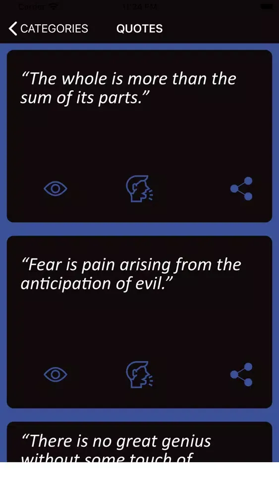 Tangkapan skrin Aristotle Wisdom