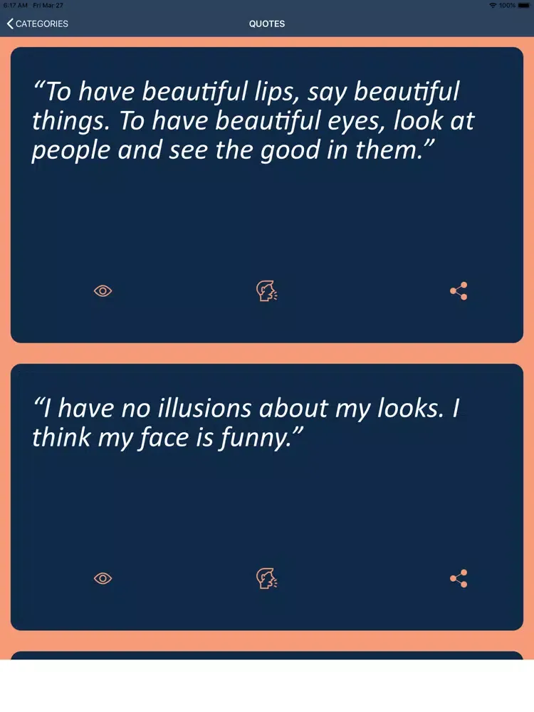 Audrey Hepburn’s Life Guide iPad  سکرین شاٹس