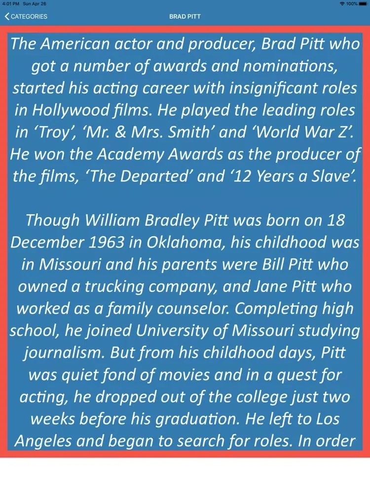 تصاویر Brad Pitt Wisdom iPad 