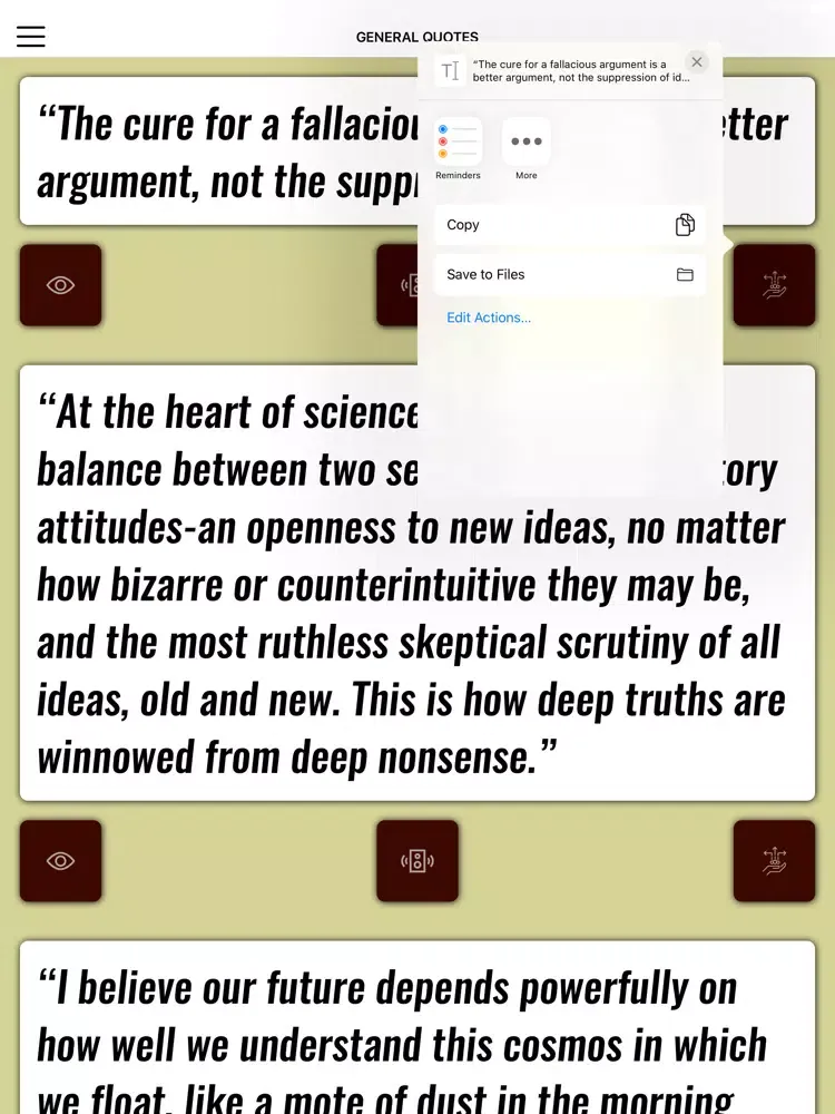 Carl Sagan Wisdom iPad 應用截圖