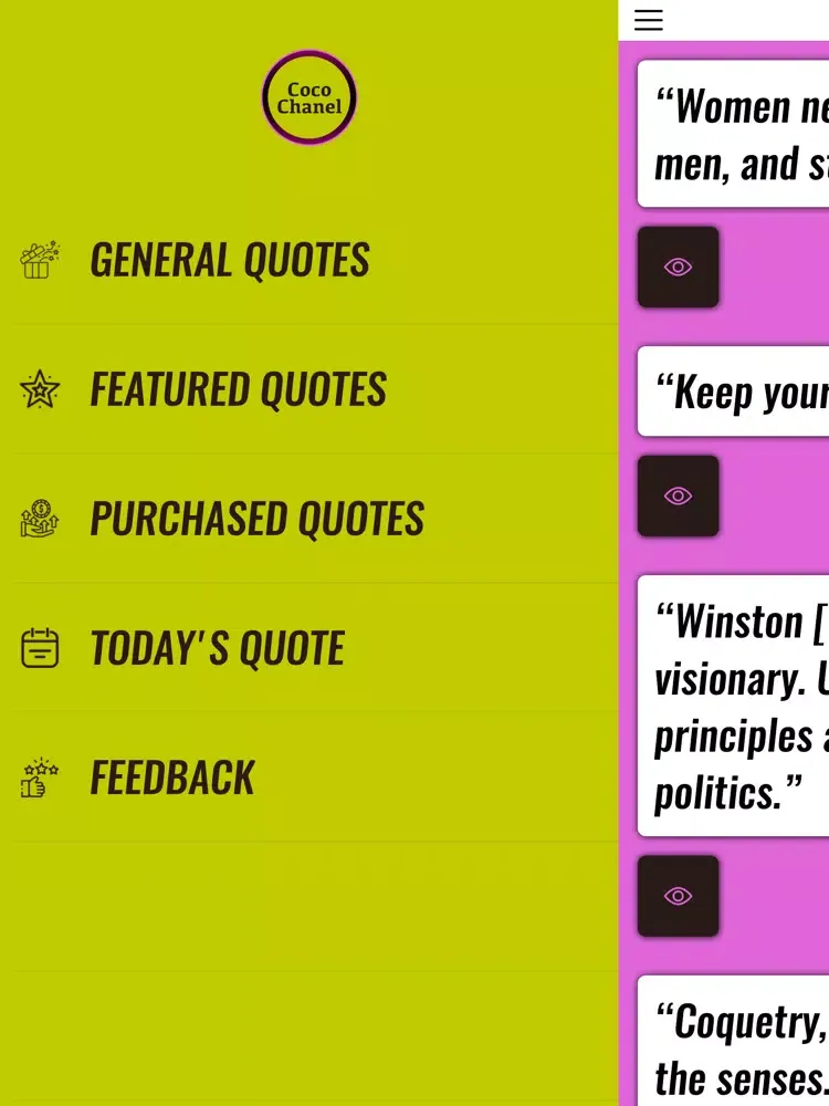 Tangkapan skrin Coco Chanel Wisdom iPad 