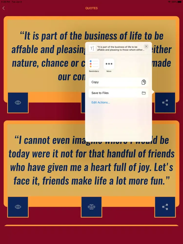Tangkapan layar Wisdom of Friendship Quotes iPad 