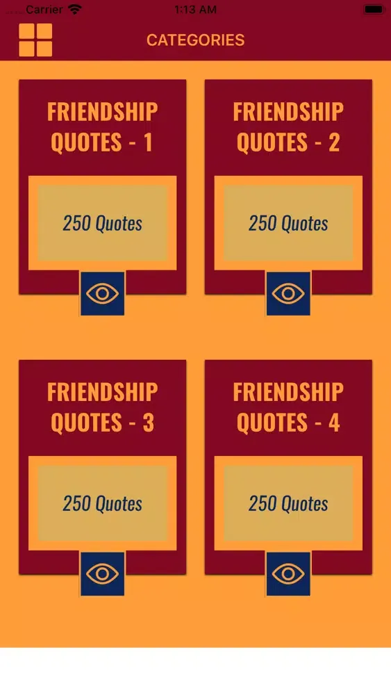 Tangkapan layar Wisdom of Friendship Quotes