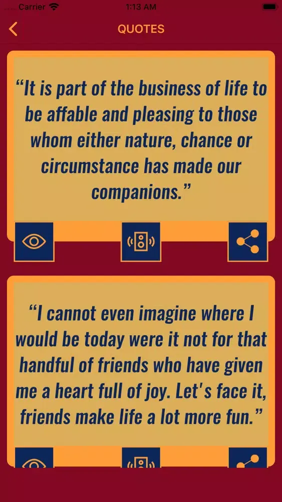 Tangkapan layar Wisdom of Friendship Quotes