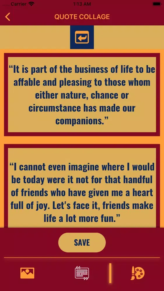 Tangkapan layar Wisdom of Friendship Quotes