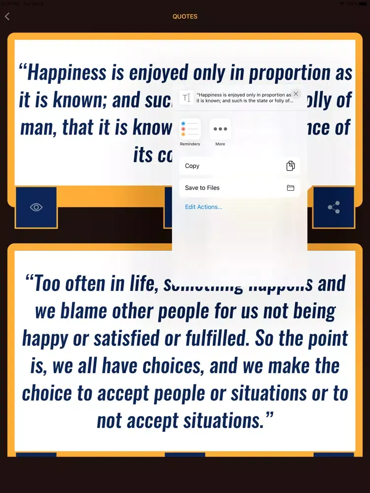 تصاویر Wisdom of Happiness Quotes iPad 