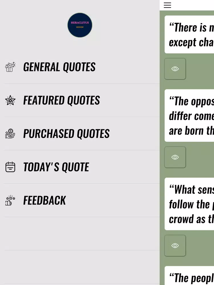 Heraclitus Wisdom iPad  Screenshots