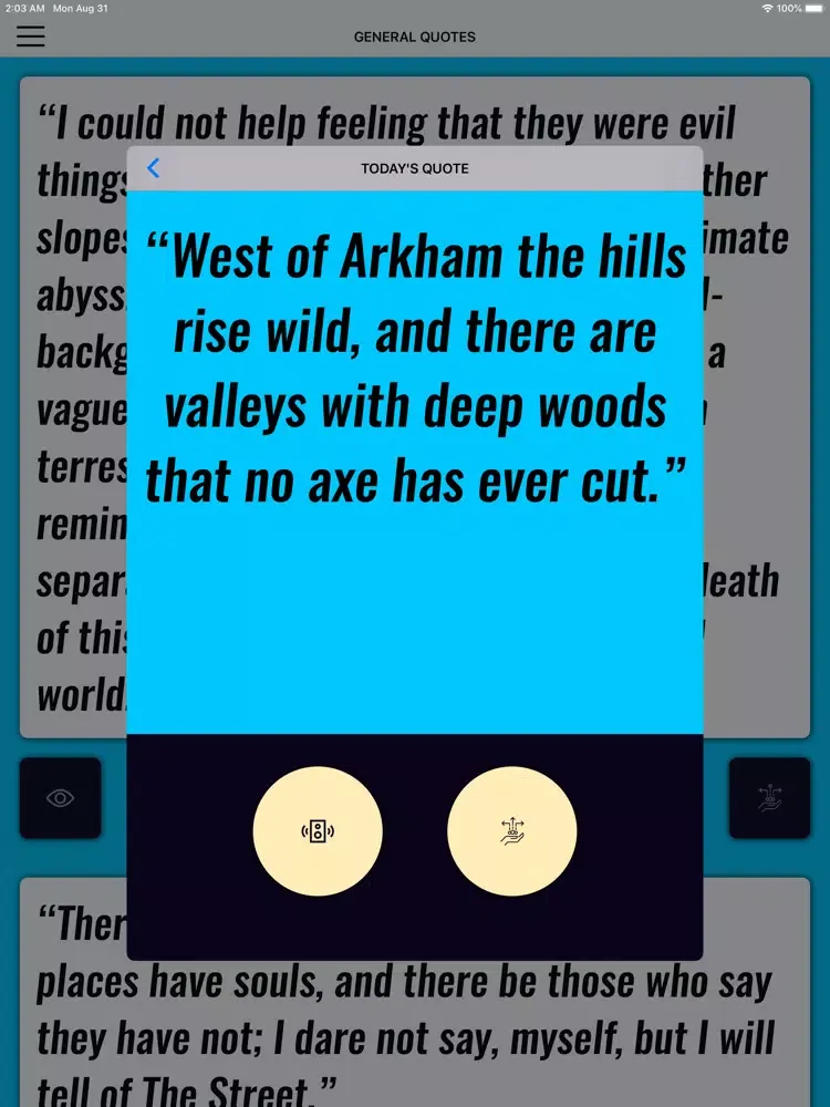 Capturas de pantalla de H P Lovecraft Wisdom iPad 