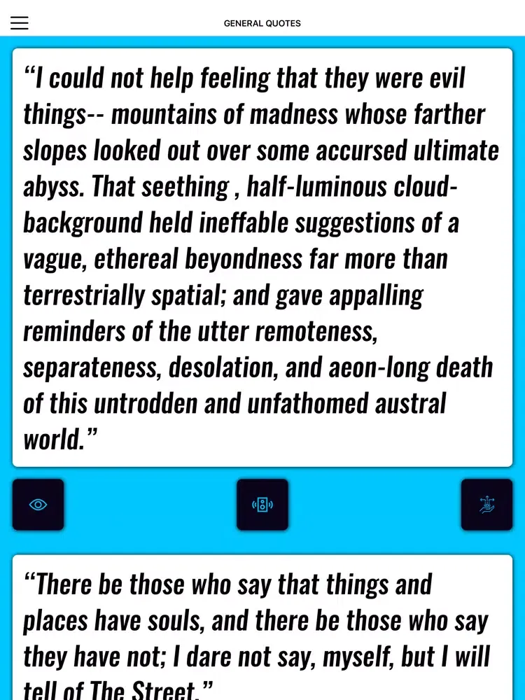 Capturas de pantalla de H P Lovecraft Wisdom iPad 