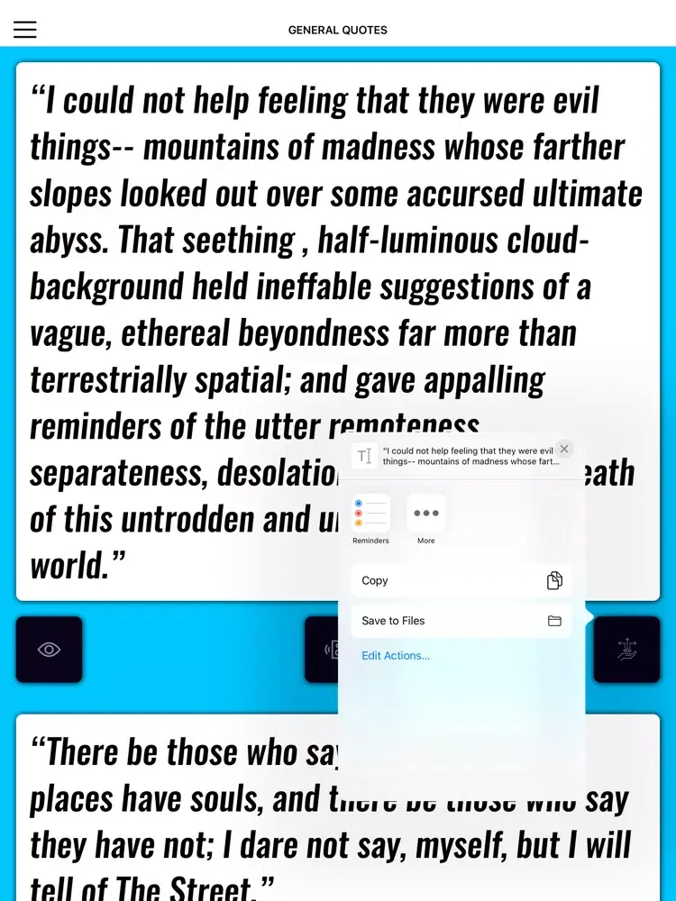 Capturas de pantalla de H P Lovecraft Wisdom iPad 