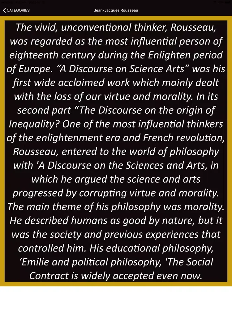 Zrzuty ekranu Jean-Jacques Rousseau Wisdom iPad 