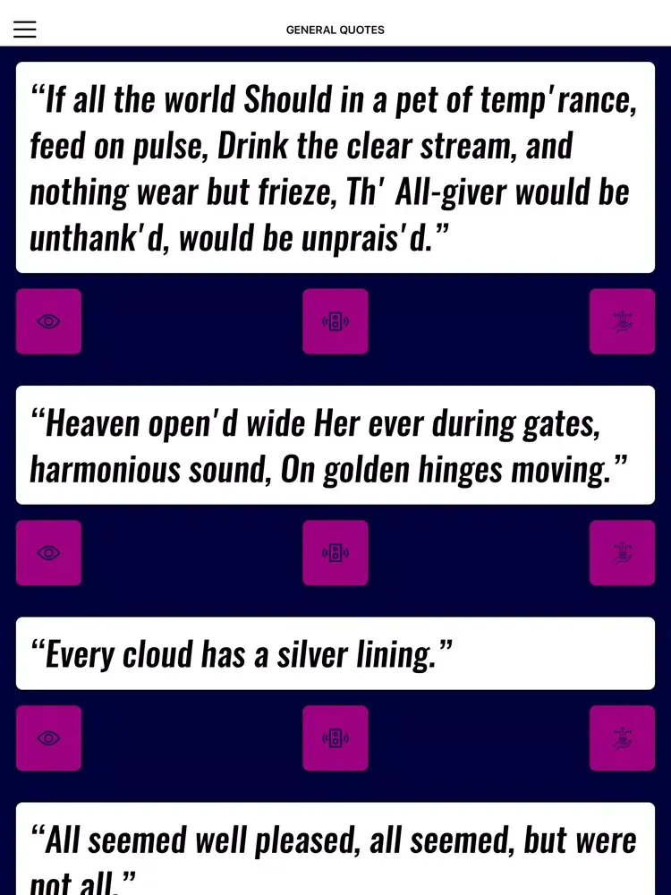 Capturas de pantalla de John Milton Wisdom iPad 