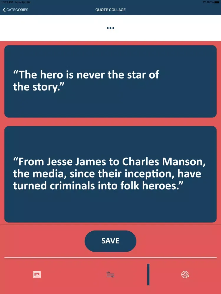 Capturas de tela do Aphorisms of Marilyn Manson iPad 