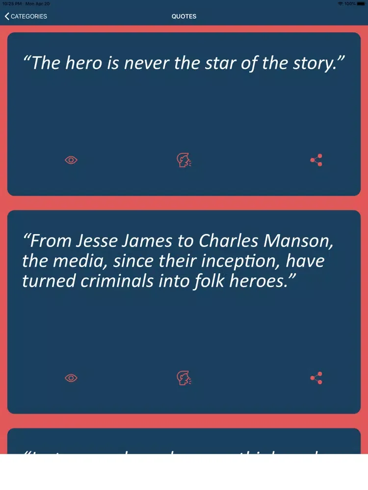 Capturas de tela do Aphorisms of Marilyn Manson iPad 