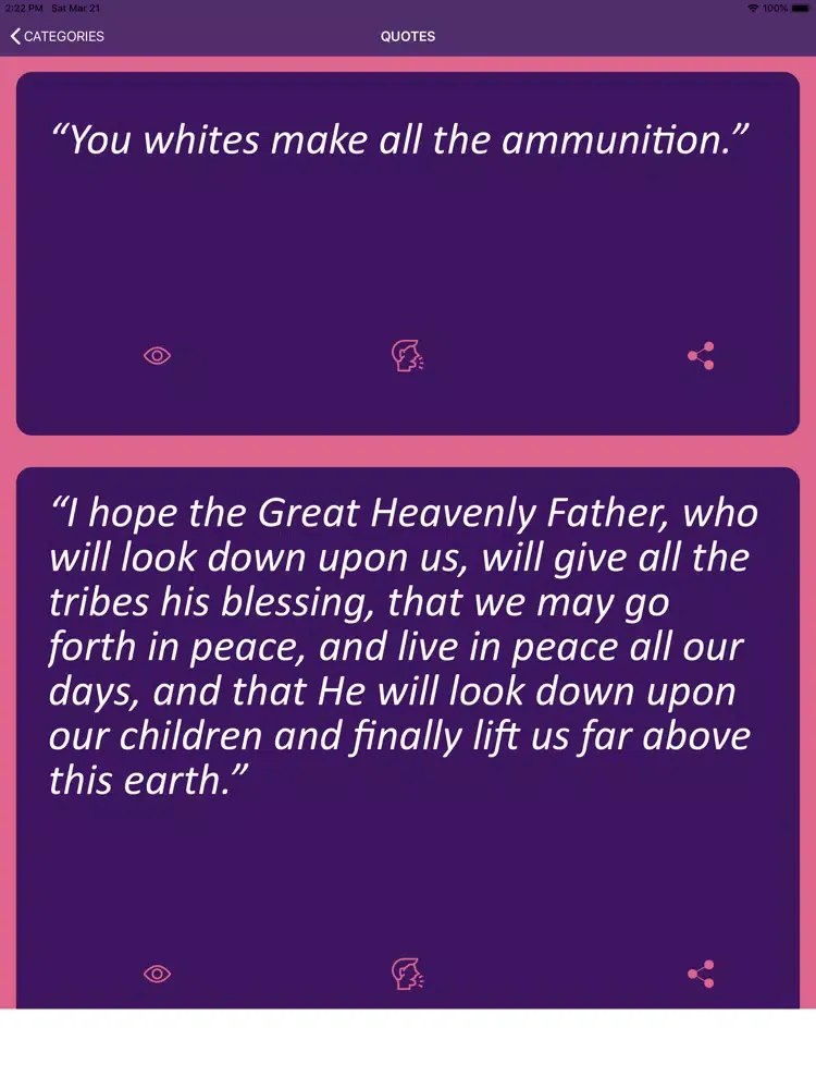Tangkapan skrin Native American Wisdom iPad 