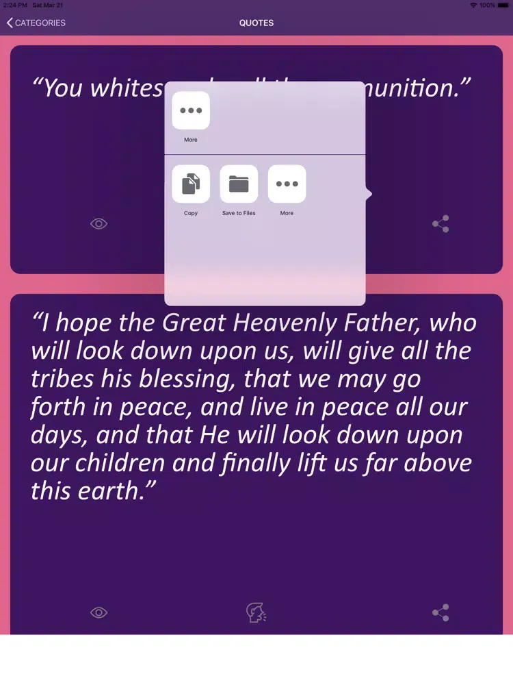 Tangkapan skrin Native American Wisdom iPad 