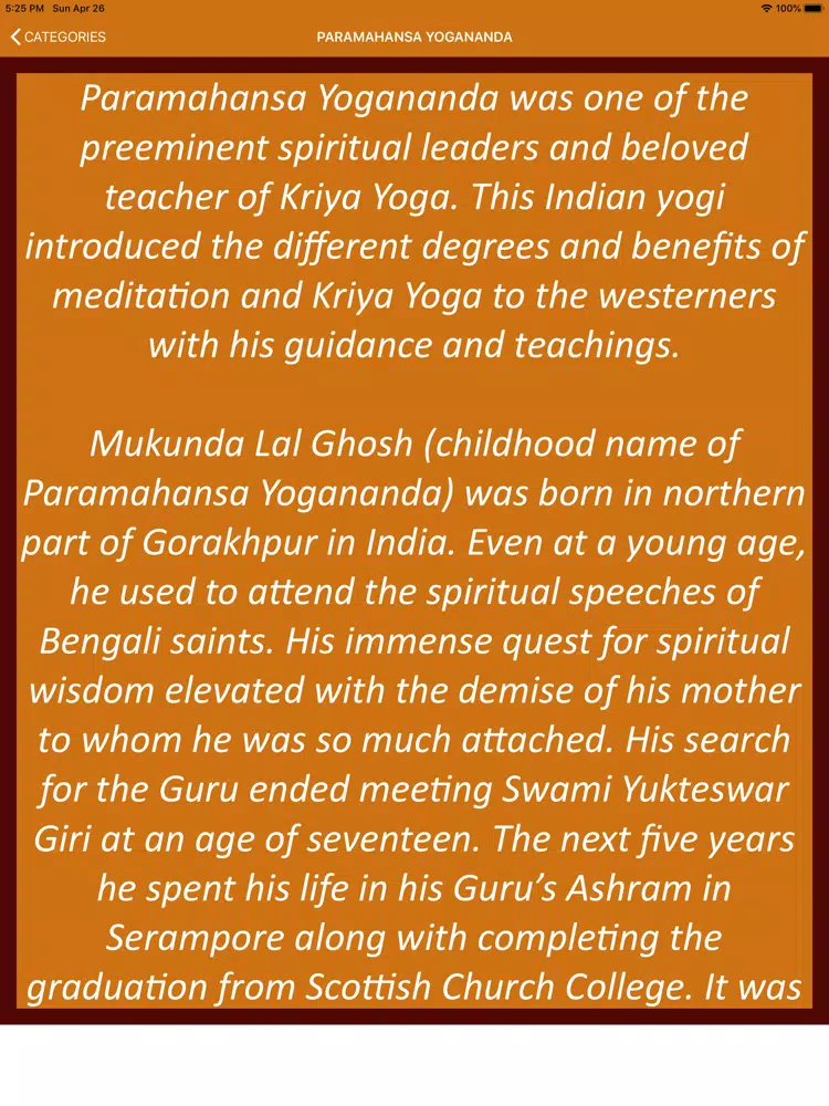 Captures d'écran de Paramahansa Yogananda Wisdom iPad 