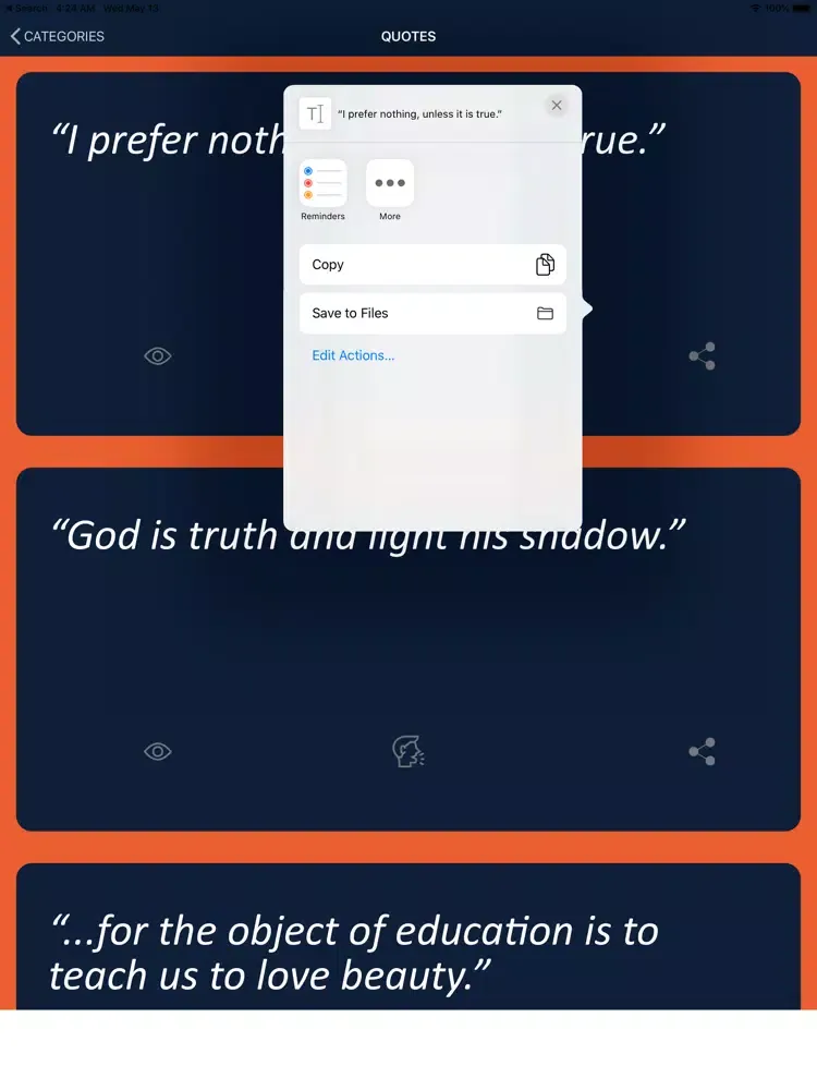 Capturas de pantalla de Plato Wisdom iPad 