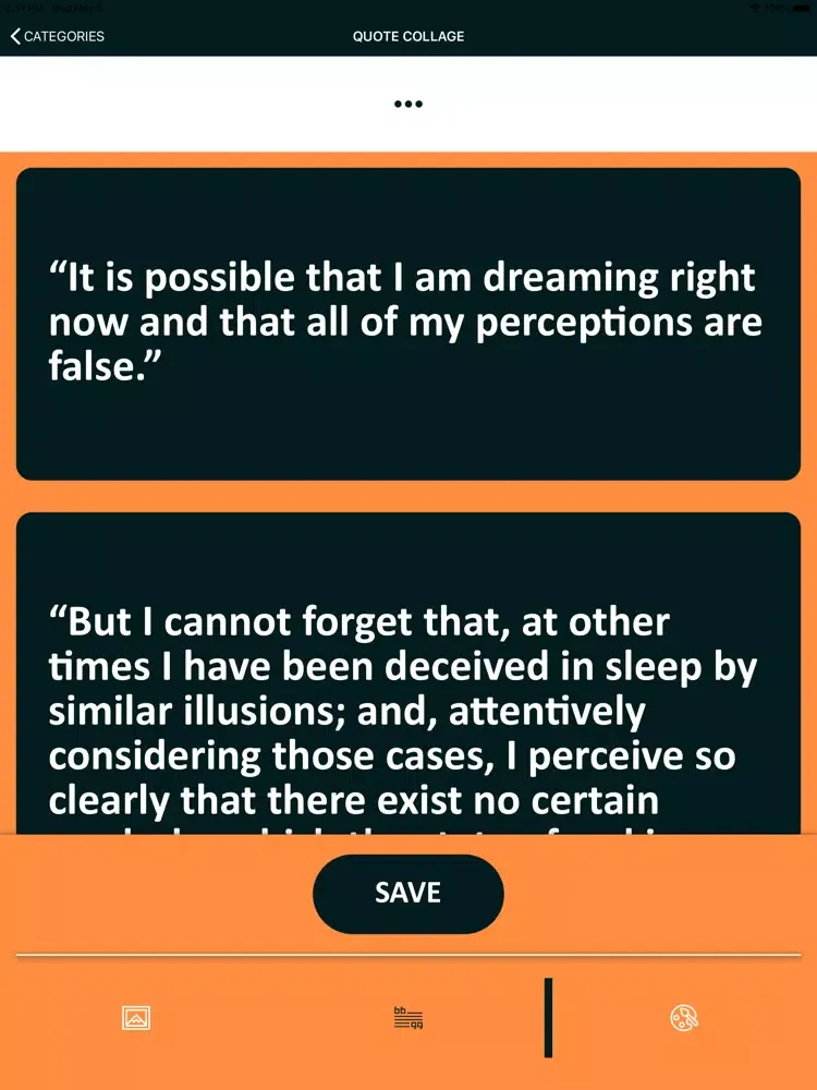 Ảnh chụp màn hình của Rene Descartes Wisdom iPad 