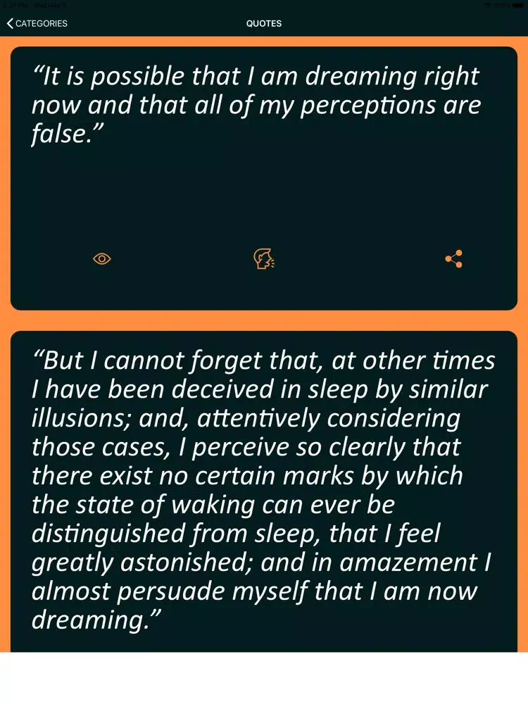 Ảnh chụp màn hình của Rene Descartes Wisdom iPad 