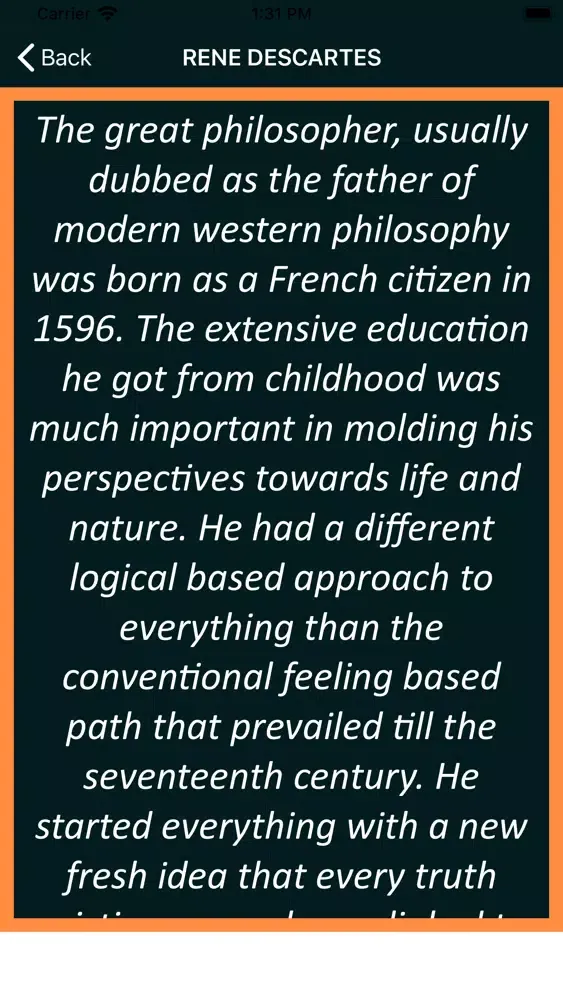 Ảnh chụp màn hình của Rene Descartes Wisdom