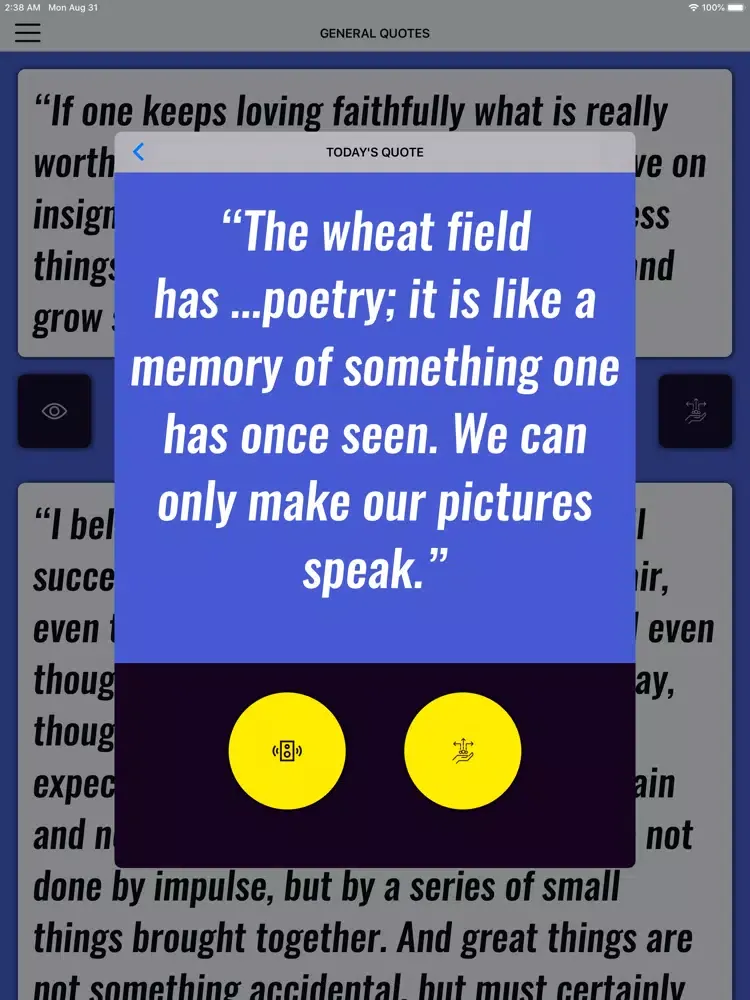 Vincent Van Gogh Wisdom iPad 應用截圖