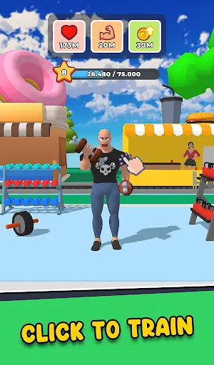 ภาพหน้าจอของ Gym Idle Clicker: Fitness Hero