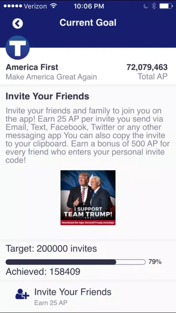 Official Trump 2020 App Screenshots
