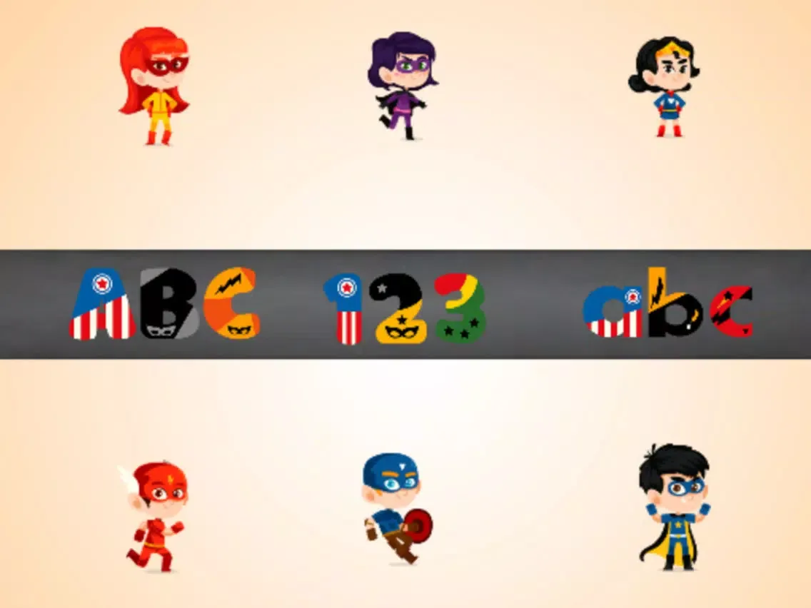 Tangkapan layar SuperHERO Alphabet iPad 