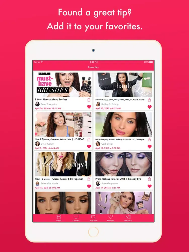 InstaStylista - Eazy Makeup, Hair and Beauty Video Tutorials for YouTube iPad 应用截图