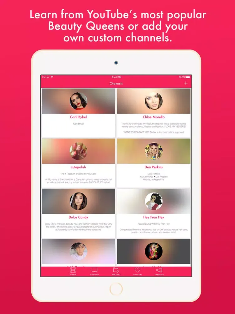 InstaStylista - Eazy Makeup, Hair and Beauty Video Tutorials for YouTube iPad 应用截图
