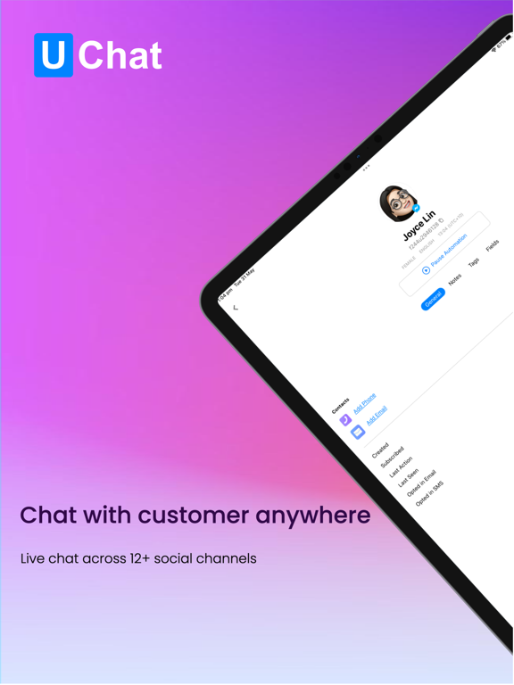 UChat Live Chat iPad  Screenshots