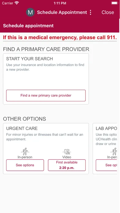 Скриншоты UCHealth