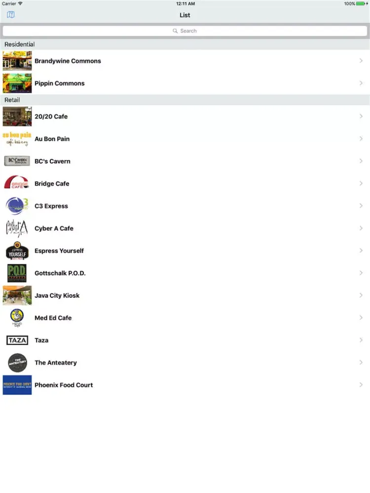 Скриншоты UCI Dining iPad 