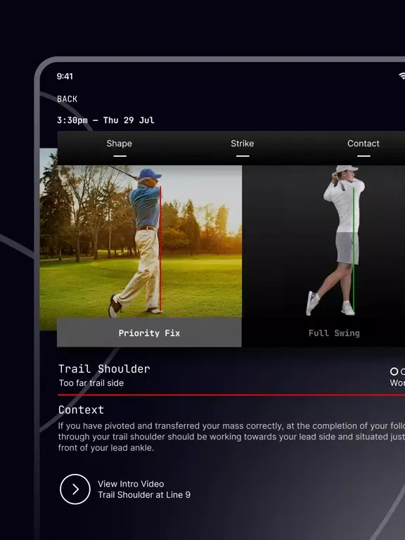 uCOACHu Golf Swing Analyser iPad  سکرین شاٹس