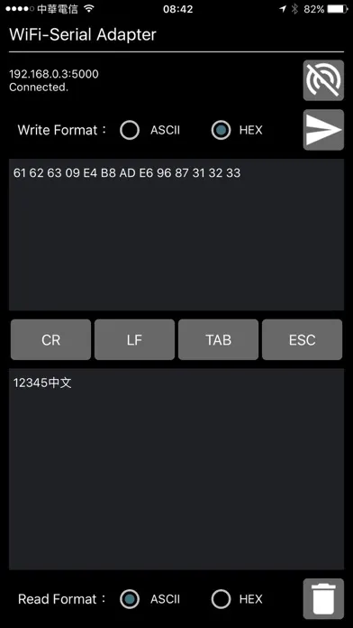 Captures d'écran de TCP/IP to Serial Terminal