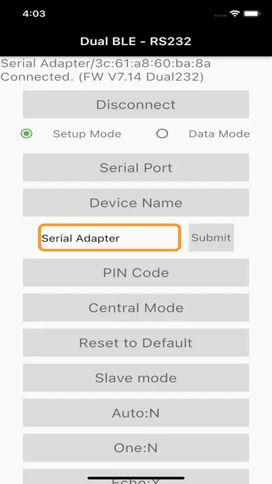 Скриншоты Ble2Serial