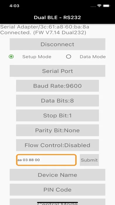 Скриншоты Ble2Serial