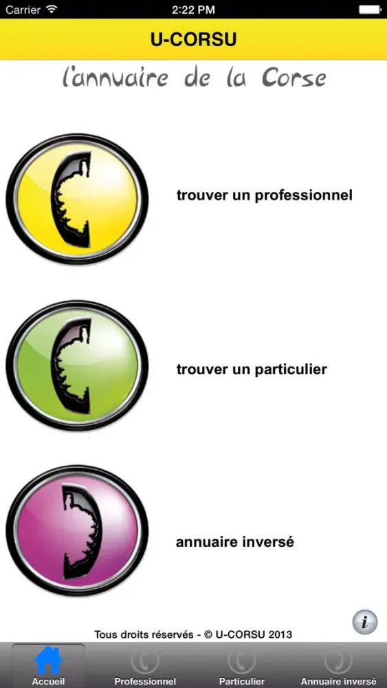 U-CORSU, Corsican yellow pages سکرین شاٹس