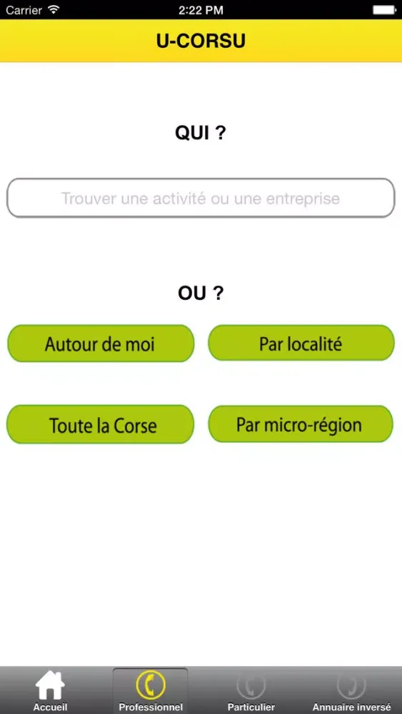 U-CORSU, Corsican yellow pages سکرین شاٹس