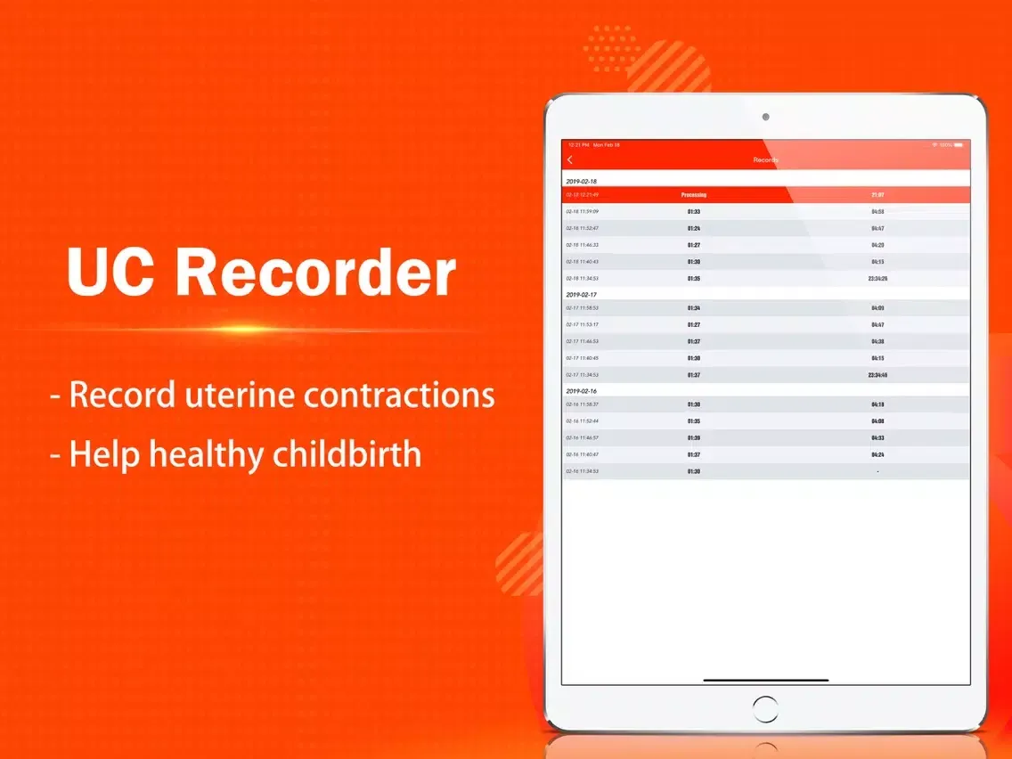 Capturas de pantalla de Uterine Contractions Recorder iPad 