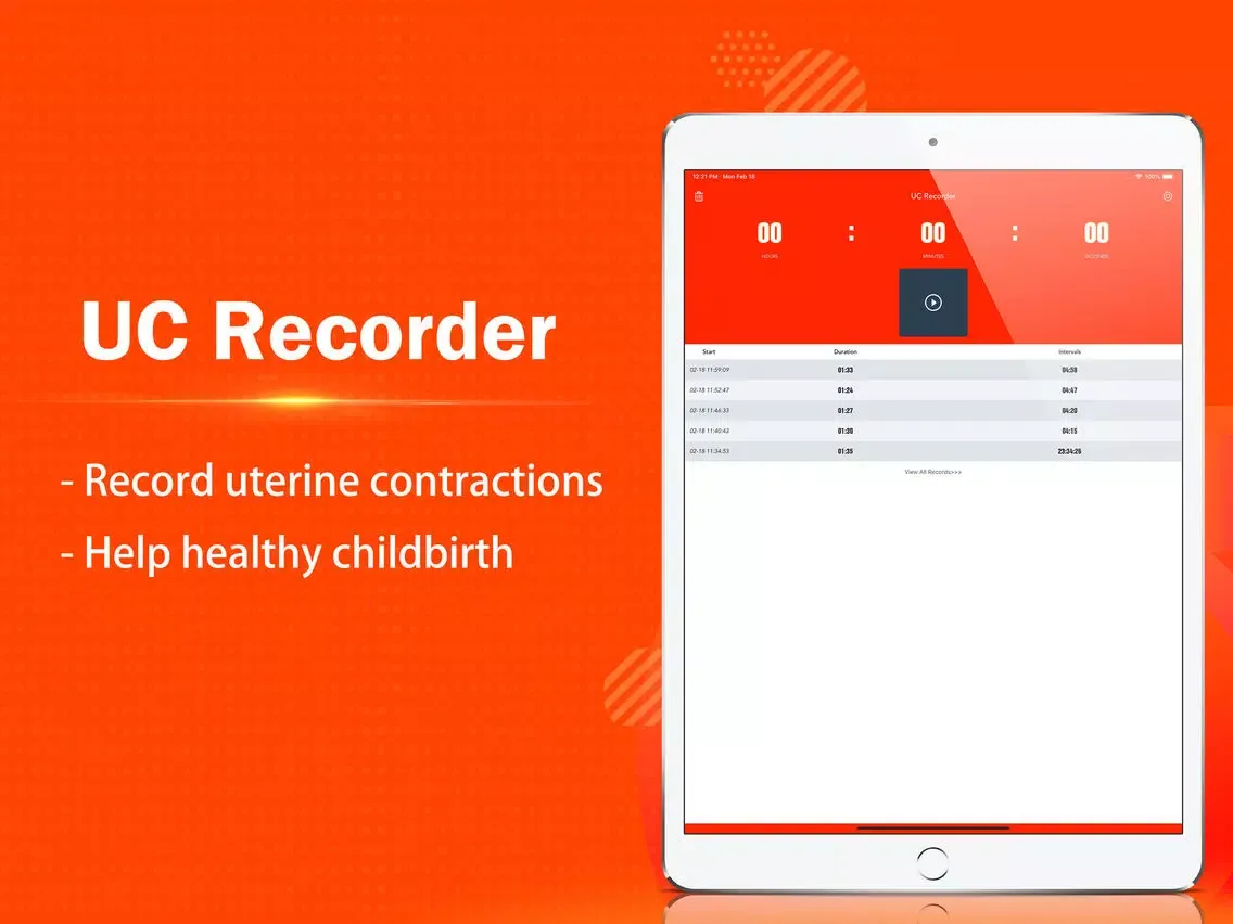 Capturas de pantalla de Uterine Contractions Recorder iPad 