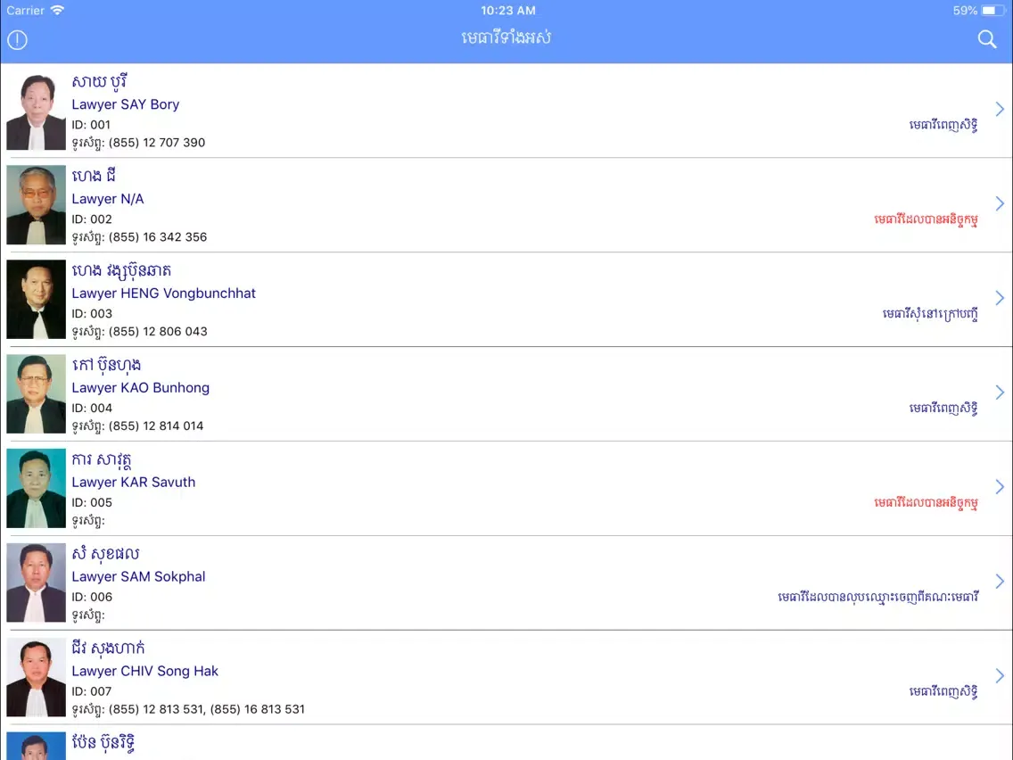 Zrzuty ekranu Lawyer Directory iPad 