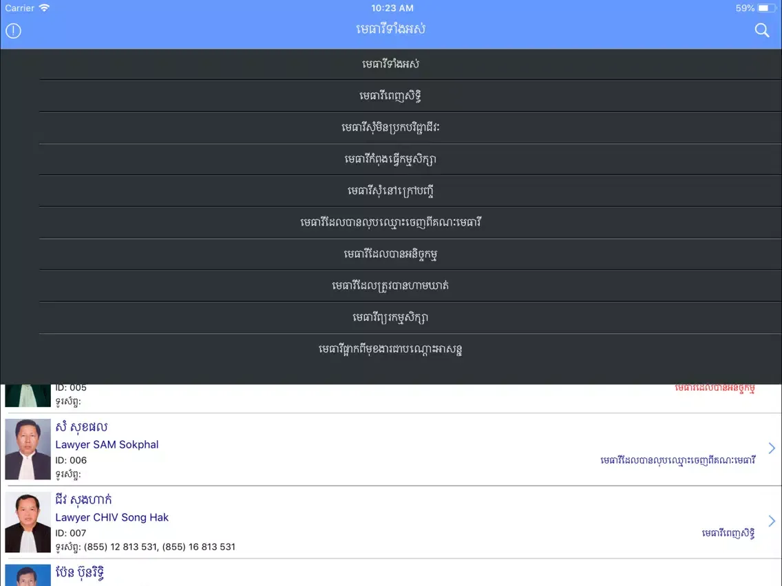 Zrzuty ekranu Lawyer Directory iPad 