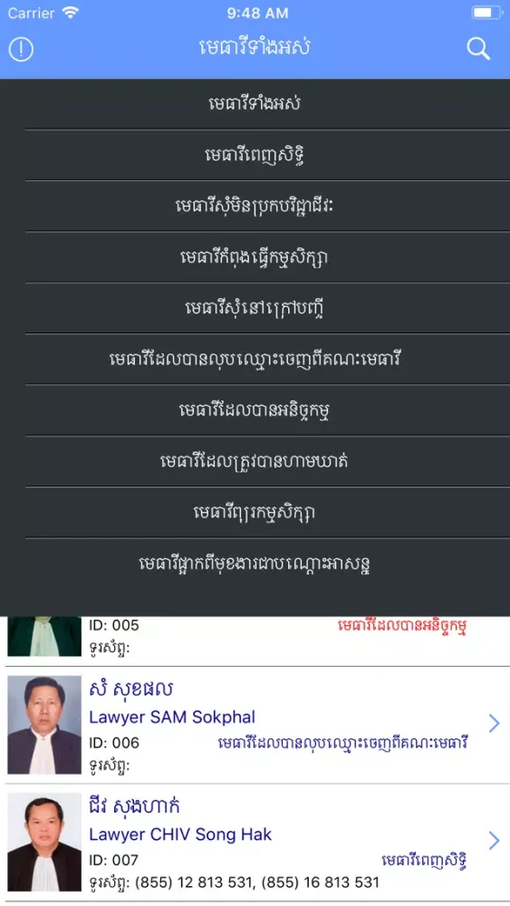 Zrzuty ekranu Lawyer Directory