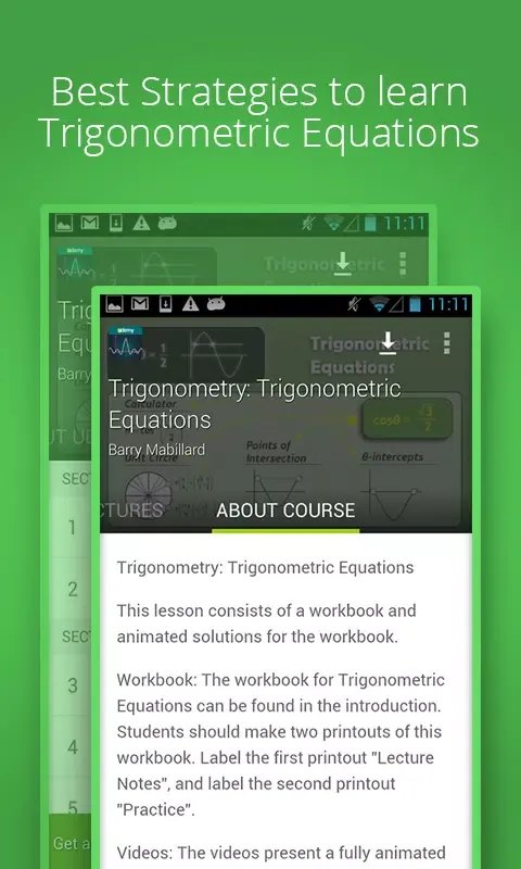 Trigonometric Equations Course Screenshots