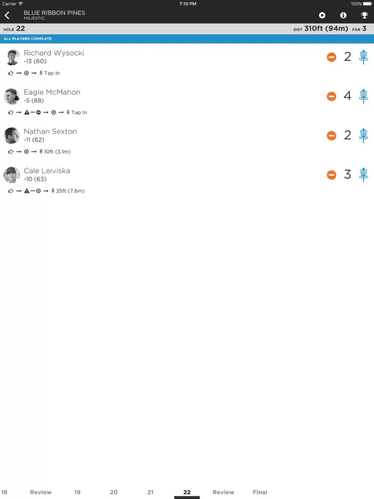 Capturas de tela do UDisc Live - Scorekeeper App iPad 