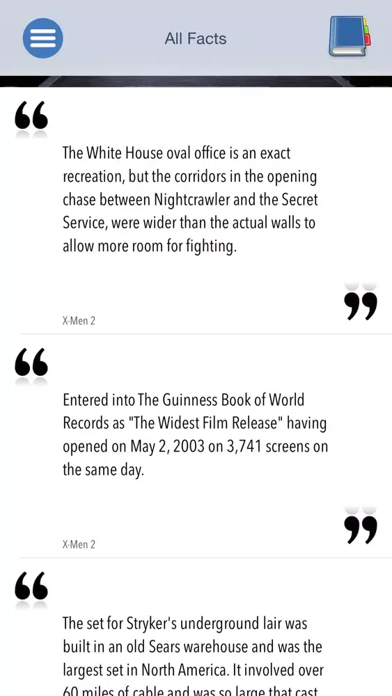 Entertainment Facts - Movie, TV and Game Trivia Screenshots