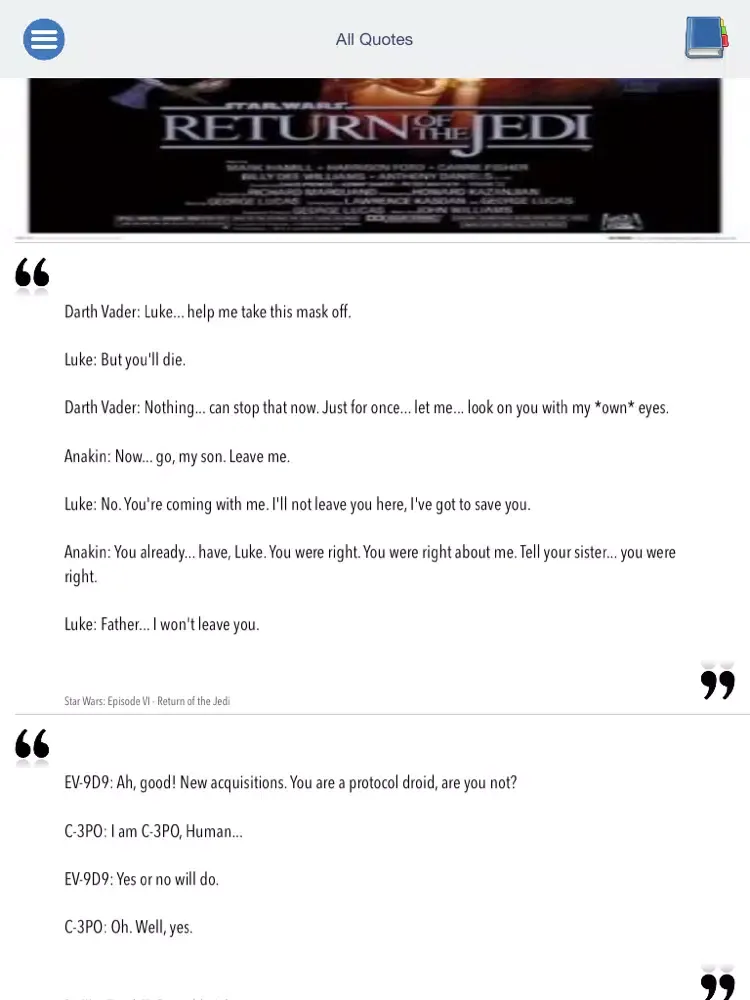 Capturas de tela do 88-Quotes - Epic Movie, TV and Game quotes iPad 